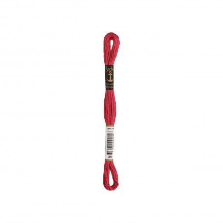 Meada de linha de bordar Anchor Stranded Cotton, filosele cor 39 rosa
